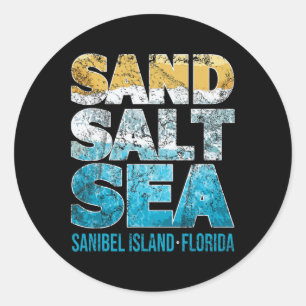 Sanibel Island Beach Florida Sand Salt Sea T Shirt Runder Aufkleber