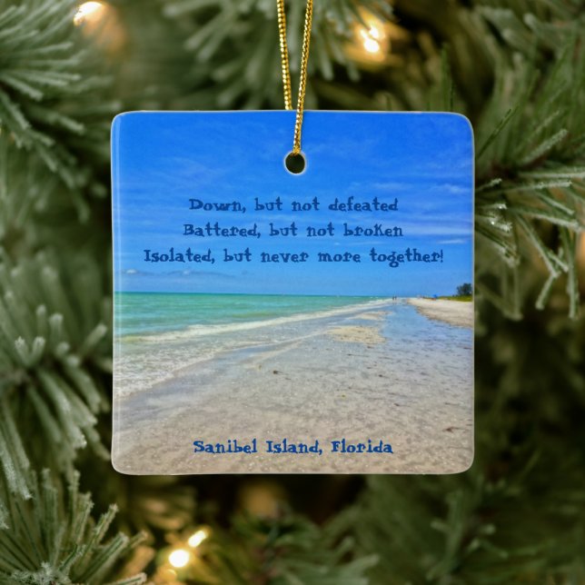 Sanibel Island Beach Florida Vor Hurrikan Ian Keramikornament (Baum)