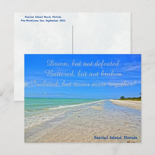 Sanibel Island Beach Florida Vor Hurrikan Ian Postkarte (Vorne/Hinten)