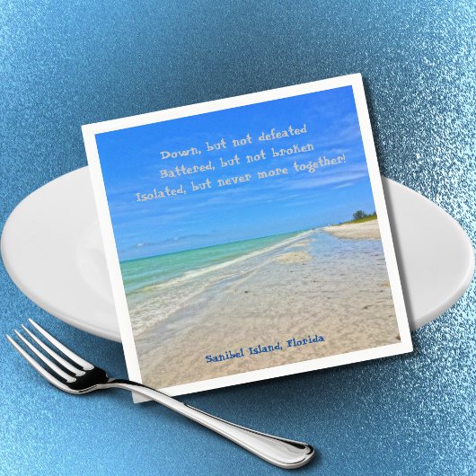 Sanibel Island Beach Florida Vor Hurrikan Ian Serviette