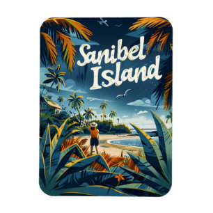 Sanibel Island Beach Vintag Magnet