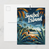 Sanibel Island Beach Vintag Postkarte (Vorne/Hinten)