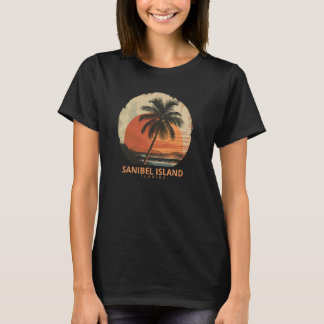 Sanibel Island FL Florida Palm Trees Sunset Beach T-Shirt