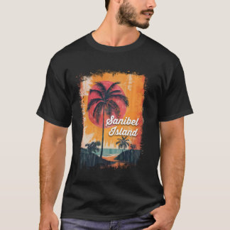Sanibel Island FL Florida Palm Trees Sunset Beach T-Shirt