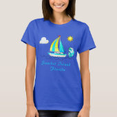 Sanibel Island FL Sailboat and Sun T-Shirt (Vorderseite)