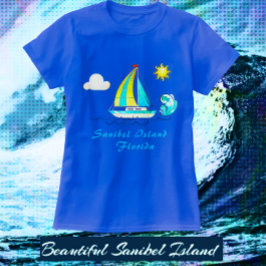 Sanibel Island FL Sailboat and Sun T-Shirt