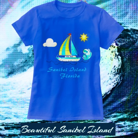 Sanibel Island FL Sailboat and Sun T-Shirt
