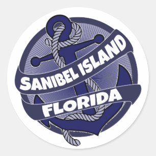 Sanibel Island Florida Ankerkleber Runder Aufkleber