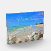 Sanibel Island Florida Beach mit Fall Pumpkins Fotoblock (Links)