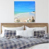 Sanibel Island Florida Beach mit Fall Pumpkins Leinwanddruck (Insitu (Schlafzimmer))