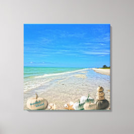 Sanibel Island Florida Beach mit Fall Pumpkins Leinwanddruck