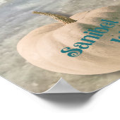 Sanibel Island Florida Beach mit Fall Pumpkins Poster (Ecke)