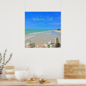 Sanibel Island Florida Beach mit Fall Pumpkins Poster (Küche)