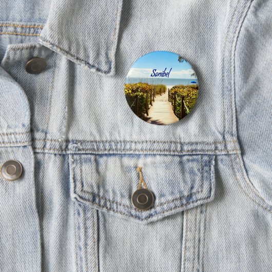 Sanibel Island Florida Beach Ocean Button (Beispiel)