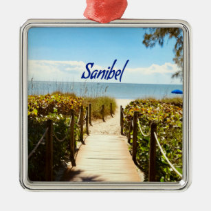 Sanibel Island Florida Beach Ocean Ornament Aus Metall