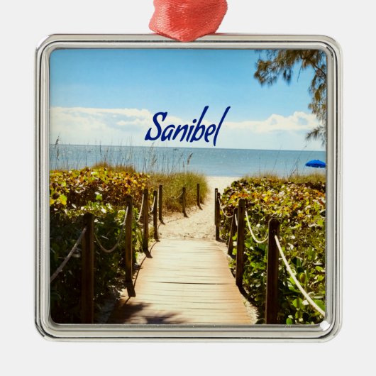Sanibel Island Florida Beach Ocean Ornament Aus Metall (Vorne)