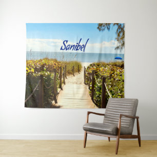 Sanibel Island Florida Beach Ocean Wandteppich