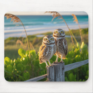Sanibel Island Florida ein paar aufkeimende Eule Mousepad