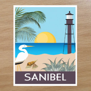 Sanibel Island Florida im vintage Reisestil Poster