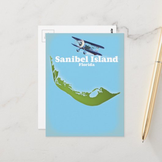 Sanibel Island Florida Karte (Vorderseite/Rückseite Beispiel)