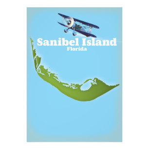 Sanibel Island Florida Karte Fotodruck