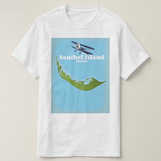 Sanibel Island Florida Karte T-Shirt (Design vorne)