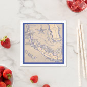 Sanibel Island Florida Map Napkin Serviette (Beispiel)