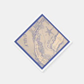 Sanibel Island Florida Map Napkin Serviette (Ecke)