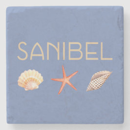 Sanibel Island Florida mit Muscheln Steinuntersetzer