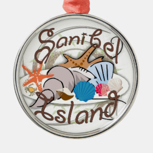 Sanibel Island Florida Muscheldekoration Silbernes Ornament