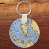 Sanibel Island Florida Nautical Chart Schlüsselanh Schlüsselanhänger (Vorderseite)