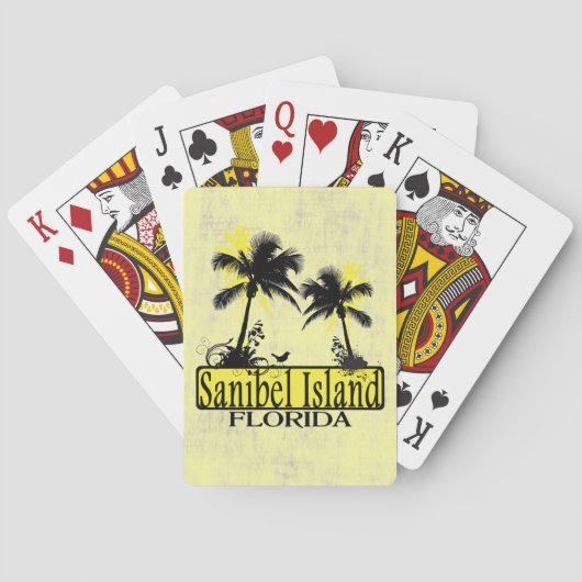 Sanibel Island Florida Palmen spielen Karten Spielkarten (Rückseite)
