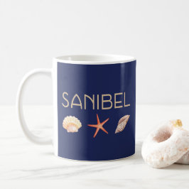 Sanibel Island Florida Seashells Blue Kaffeetasse