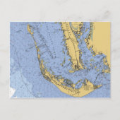 Sanibel Island Florida Seekarte Postkarte (Vorderseite)