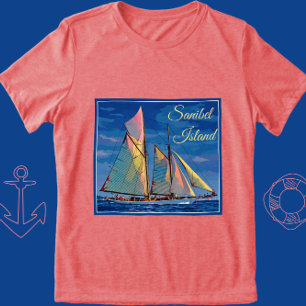 Sanibel Island Florida Segelschiff Urlaub Tri-Blend Shirt
