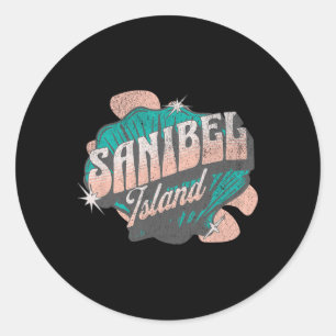 Sanibel Island Florida Strand Vintage Runder Aufkleber