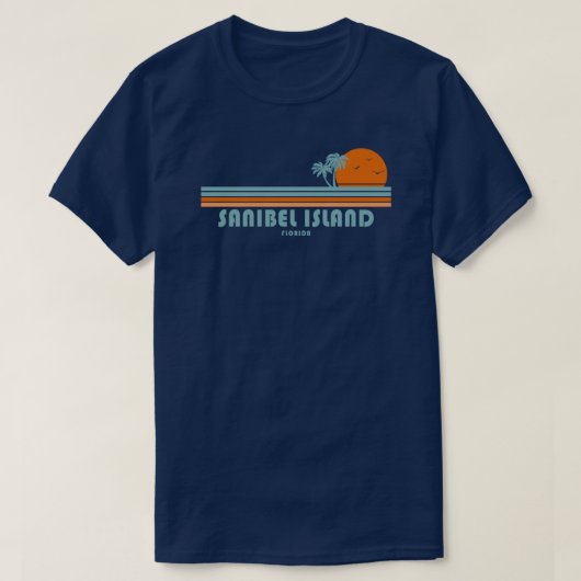 Sanibel Island Florida Sun Palm Trees T-Shirt (Design vorne)