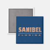 Sanibel Island Florida Typografisches Design Magnet (Vorderseite/Rückseite)