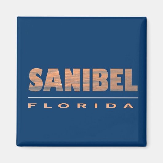 Sanibel Island Florida Typografisches Design Magnet (Vorne)
