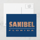 Sanibel Island Florida Typografisches Design Postkarte (Vorne/Hinten)