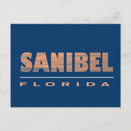 Sanibel Island Florida Typografisches Design Postkarte