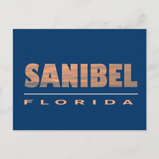 Sanibel Island Florida Typografisches Design Postkarte (Vorderseite)