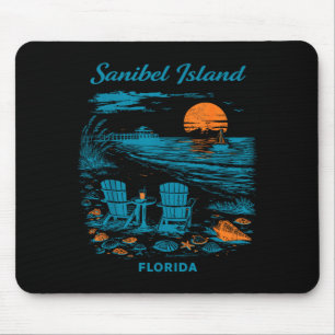 Sanibel Island Florida Vintage Reise Szene Mousepad