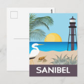 Sanibel Island Florida Vintage-Stil Postkarte (Vorne/Hinten)