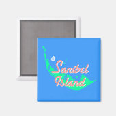 Sanibel Island Kontur Design Magnet (Vorderseite/Rückseite)