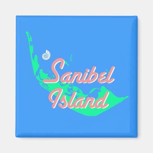 Sanibel Island Kontur Design Magnet (Vorne)