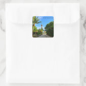 Sanibel Island Lighthouse Florida Golf Coast Quadratischer Aufkleber (Tasche)