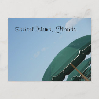 Sanibel Island, Regenschirme an der Florida-Ecke Postkarte