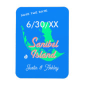 Sanibel Island Save the Date Hochzeit am Strand Magnet (Vertikal)