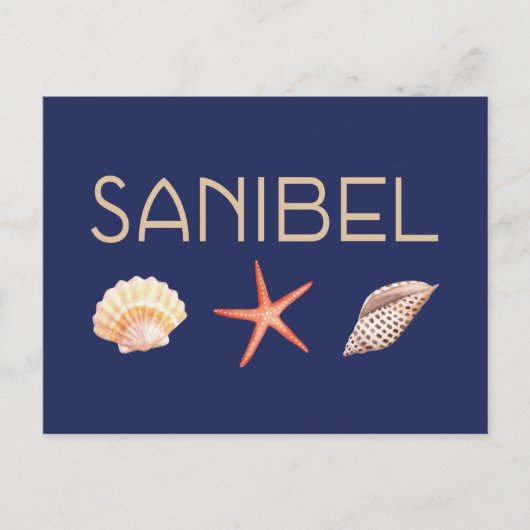 Sanibel Island Seashells Postkarte (Vorderseite)